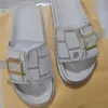 Designer F Mönster Tyg Slides Fashion Mules Läder Luxury Men Kvinnor Sandaler Flat häl