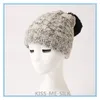 Bérets KMS laine d'agneau boule noire gris blanc bonnet tricoté garde au chaud et à la mode pour les femmes