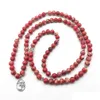 Beaded SN1239 New Sale Womens Buddher Bracet Fashion Natural Red Regalite 4 Lap 108 Mala Energy Jewelry Drop Delivery Dhhh79