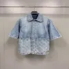 2023 lente zomer nieuwe collectie 100% katoen werkkleding denim set - shirt met korte mouwen en shorts euro maat s tot xl220h