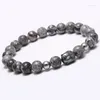 Strand Natural Stone Beads Bracelet Antique Silver Color Buddha Charm Bracelets & Bangle For Women Or Men