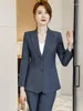 Dwuczęściowe spodnie damskie biuro biuro noszenie formalne profesjonalne kobiety biznesowe blezery feminino jesienne spodnie zimowe spodnie
