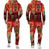 Survêtements pour hommes Africain Dashiki Tribal Imprimer Hommes Femmes Casual Pull à capuche / Pantalon / Costume Style ethnique À manches longues Couple Vêtements Ensemble