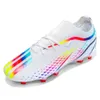 Ny Low Top Youth Football Boots Ag TF Men Soccer Shoes Black White Blue Anti Slip Training Shoes