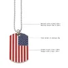 Tide Marque Drapeau National Américain Carte Militaire Armée USA Dog Tag Pendentif Collier Hip Hop Hommes Femmes En Acier Inoxydable 316L Punk Bijoux