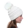 Bonnet tricoté en fausse fourrure pour femme, bonnet en laine, à rayures chaudes, au Crochet, cadeau de noël, M259O, hiver