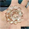 Beaded Mg1152 Bracelet de perles de cristal de Quartz clair naturel de 12 mm pour hommes de haute qualité blanc fait à la main livraison directe bijoux Brac Dhgarden Dhpaa
