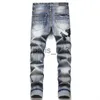 メンズジーンズデザイナーメンズジーンズハイキングパンツリッピングヒップホップハイストリートファッションブランドパンタローヴァケロスパラホンブルモーターサイクル刺繍x0911