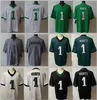 Stitched Football Jerseys 1 Jalen gör ont för män kvinnor ungdom s-3xl grön vit hem borta tröja