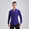 Stage Wear Adult Man Boys Latin Dance Shirt Tops Standard Ballroom Dancing Practice Clothes Salsa Waltz Tango Samba Costumes