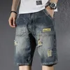 Men's Jeans Men's Jeans Men Fashion Baggy Cargo Jean Shorts Mens Mult Pockets Boardshorts Shorts Denim Overall Breeches Loose Shorts Jeans For Men 230316L230911