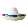 Psie odzież mini psy meksykański słomkowy kapelusz plażowy sombrero cat sun hawaii kolorowe czapki akcesoria