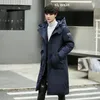 Men's Down Winter Thick Long Jacket Men Coat Hooded Parkas Casual Male Solid Warm Overcoat Jackets