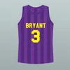 Prince Nelson #3 High School Basketball Jersey Men's Purple Stitched Truithy أي رقم رقم قمصان