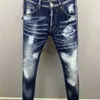 Dżinsy męskie dżinsy pantalones para hombre vaqueros luksusowa marka projektant D2 mężczyzn dżinsowe dsquare haftowe spodnie mody dziury spodnie mens odzież rozmiar 2838 x