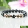 Beaded Mg0956 Black Tourmaline Essential Oil Diffuser Bracelet Anxiety Relief Lava Stone Womens Mystic Yoga Wrist Mala Drop Dhgarden Dhoih