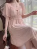 Women's Sleepwear Short-sleeved Pajamas Summer Sexy Pure Desire Net Red Wind Lace With Chest Pad Nightdress Home Service