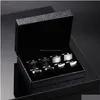 Boutons de manchette 4 paires de boutons de manchette pour hommes avec boîte-cadeau Homme Chemise Invités S Hommes Mari Bijoux Business Tie Clip 221114 Drop Delivery Clas Dhn3I