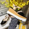 Stella Mccartney Sandalias de mujer Diseño Rives Plataforma de cuña de moda Zapatos casuales de cuero genuino