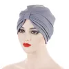 Muslim Women Hijab Pleated Chemo Cap Bonnet Indian Strech Hair Loss Hat Underscarf Cancer Femme Headwrap Head Scarf Cover