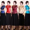 Grundläggande avslappnade klänningar 16Color Traditionella kinesiska kläder för kvinnor Topp Satin Retro Short Sleeve Qipao Vintage Evening Cheongsam Dress Costumes S 4XL 230911