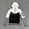 Hoodie de lã de tecnologia de nova temporada com logotipo Men color Sports Capeled Jacket Casaco de camisola de ar de camada de ar de algodão Splice Zipper camisa casual jaqueta de terno de outono sportswear