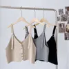 Gilet Camisole tricoté plié de Style doux et Cool pour femmes, haut assorti sauvage