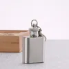 1OZ Stainless Steel Mini Pocket Liquor Hip Flask Key Ring Chain