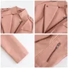 Veste en cuir femme Punk PU Faux vestes courtes printemps automne basique Bomber moto noir rouge rose marron manteau