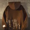 Kadın Hoodies Gotik Anime Kadınlar Vintage büyük boy kapüşonlu sweatshirt y2k sokak kıyafetleri gevşek grafik sweatshirt kapşonlu erkekler k giysileri