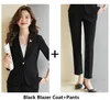 Calças femininas de duas peças de alta qualidade tecido formal mulheres ternos de negócios com jaquetas casaco senhoras profissionais pantsuits blazers feminino