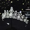 Luz azul cristal tiara coroa princesa nupcial casamento bandana acessórios de jóias moda cocar pageant baile ornamentos 3371