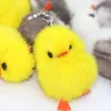 Plush Keychains 1pc Cute cartoon animal mink fur mini yellow duck plush doll mobile phone backpack pendant keychain craft toy children gift 230911