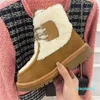 2023-designer Luxury Hairy ankle boots women classic Autumn winter Spliced wool cold protection casual shoes lady Vintage thick bottom Martin boots