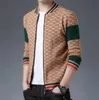 Designer masculino suéteres de malha cardigan jaqueta estilo coreano tendência fina casual top jaquetas roupas superiores
