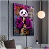 Dipinti Lascia che il tuo successo faccia il rumore Poster e stampe Graffiti Art Canvas Abstract Panda Immagini a parete per soggiorno Casa D Dhsbn