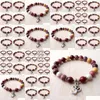 ビーズSN1137 MOOKAITE JASPERBRACELET MALA SIER OM仏教ジュエリーヨガヒーリングストーン勇気ドロップデリバリーブレスレットDHGARDEN DH6R9