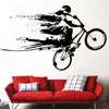Adesivi murali Adesivo bici Ciclista Decalcomania BMX Decor Decorazione domestica Arte murale rimovibile HJ441