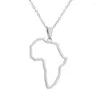 Hanger Kettingen F19D Holle Afrika Kaart Ketting Rvs Overzicht Ketting Choker Sieraden Afrikaans Symbool