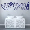 Adesivi murali Impermeabile Dentista Ufficio Decor Sorriso Denti Decalcomania Carino Spazzolino Murales Bagno Cura Odontoiatria HY1986