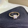 Обручальные кольца маленькие квадратные для женщин золотого цвета романтические желтые украшения принцессы свадебное обручальное кольцо Bijoux 3293