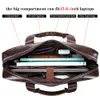 Aktetassen LAOSHIZI Heren zakelijke lederen aktetas Luxe crossbody tas Mode koeienhuid schoudertas Messenger handtas 15,6 inch 230909