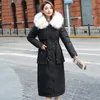 Frauen Trenchcoats X-lange Jacken Wooli Liner Solide Parkas Weibliche Winter Schlank Mit Kapuze Plus Größe Dicken Pelz Kragen Baumwolle Casual Frau