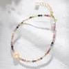 3 mm Naturstein-Turmalin-Armband, natürliche Edelstein-Perlen, verstellbare Mini-Perlen-Armreifen für Damen, Modeschmuck
