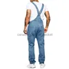 Herr jeans män jeans försäljning mode mens rippade fickor övergripande denim bib hip hop jumpsuit hög rak gata jumpsuits streetwearl230911