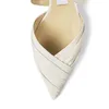 Mode kvinnor sandaler sommar senior basilika 75 mm pumpar Italien damer populära pekade tår slingback ankel rem spännen napa läder designer hög klackar sandal eu 35-43