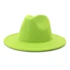 Bérets Femmes Coloré Large Bord Plat Top Fedora Chapeau Hommes Gentlemanlike Chapeaux Occasionnels Casquettes De Mariage