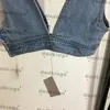 Sexy Sling Westen Damen Denim Tops Persönlichkeit Designer Shirt Mädchen Street Style Jean Tops V-ausschnitt Nachtclub Tanks Camis