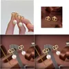 Stud Women Fashion Designer Earrings Top Quality Gold Color Simple Style Brass Engagement Earring Drop Delivery Jewelry Dhkp9