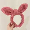 New Plush Rabbit Ears Knotted Hairbands Head Band Fluffy Soloid Color Hair Hoop Cute Wash Face Headdress Women Hair Accessories